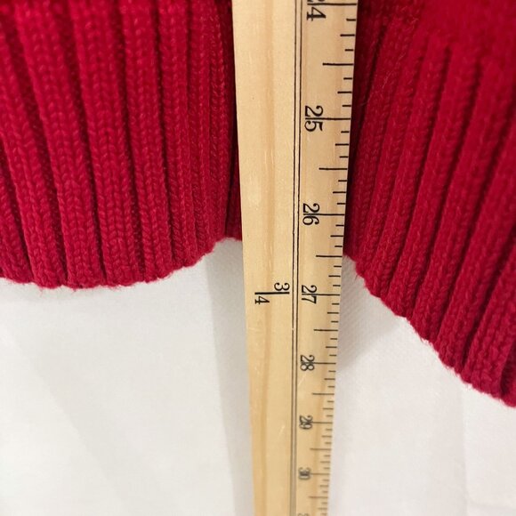 Vintage Lauren Ralph Lauren Red Quarter Zip Pullover Sweater Crest - Size Medium - Picture 6 of 6